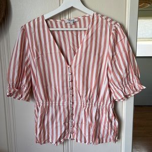 Stripe Madewell button blouse